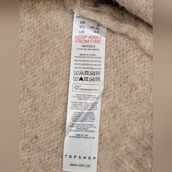 Topshop Knitted Crew Neck Sweater In Oat Womens Size Small (4-6) - Picture 10 of 12